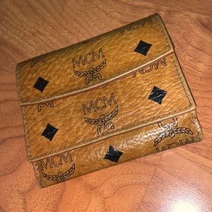 Authentic MCM Double Flap Leather Wallet